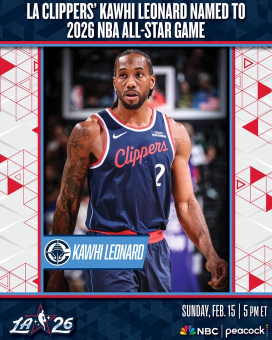 开云体育下载-NBA官方：莱昂纳德增补入选2026年全明星赛 填补美国队人数缺口